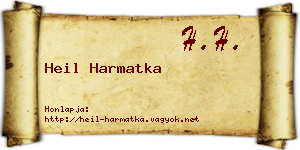 Heil Harmatka névjegykártya